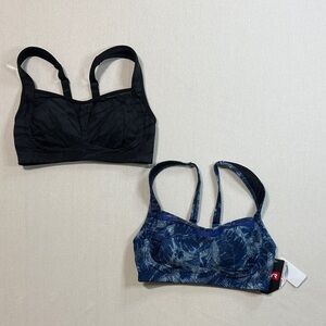 TYR Leaf Pattern Sports Bras in Black and Blue